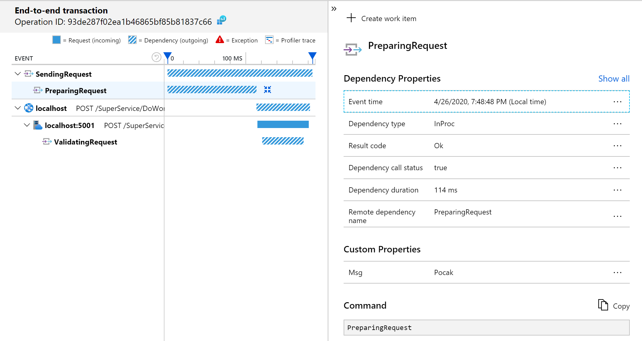 AppInsights Unary call